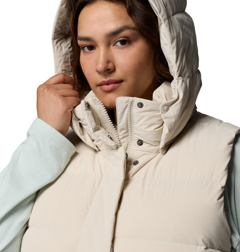 Amaze Puff Mid Hooded Vest, Extended - Womens - dark stone 1