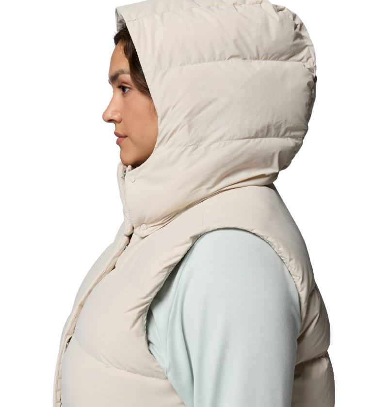 Amaze Puff Mid Hooded Vest, Extended - Womens - dark stone 1