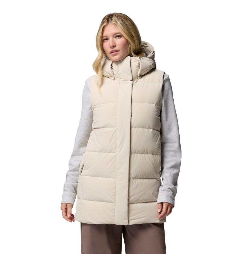 Amaze Puff Mid Hooded Vest - Womens - dark stone 1