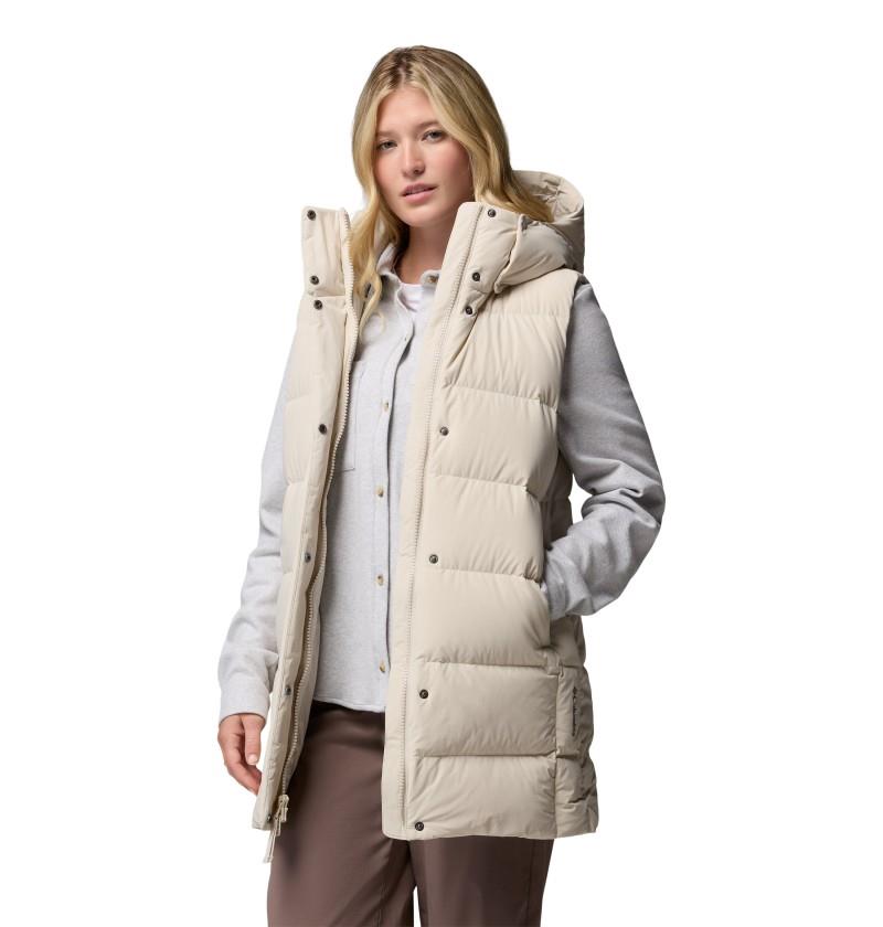 Amaze Puff Mid Hooded Vest - Womens - dark stone 1