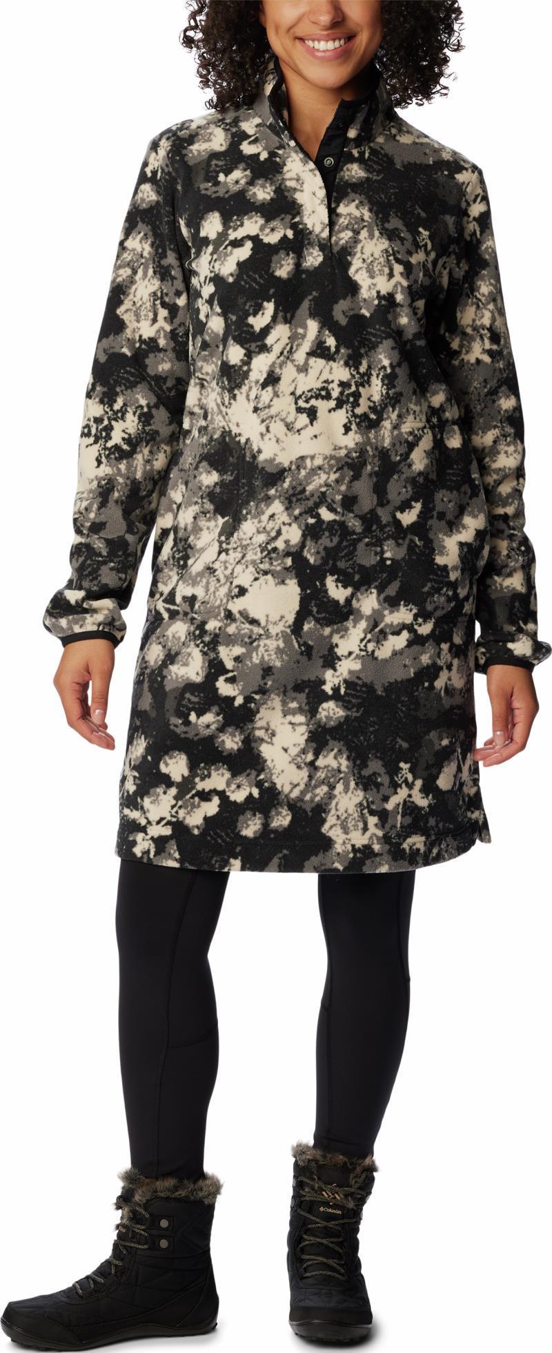 Anytime Fleece Dress - Black Iceblooms 1