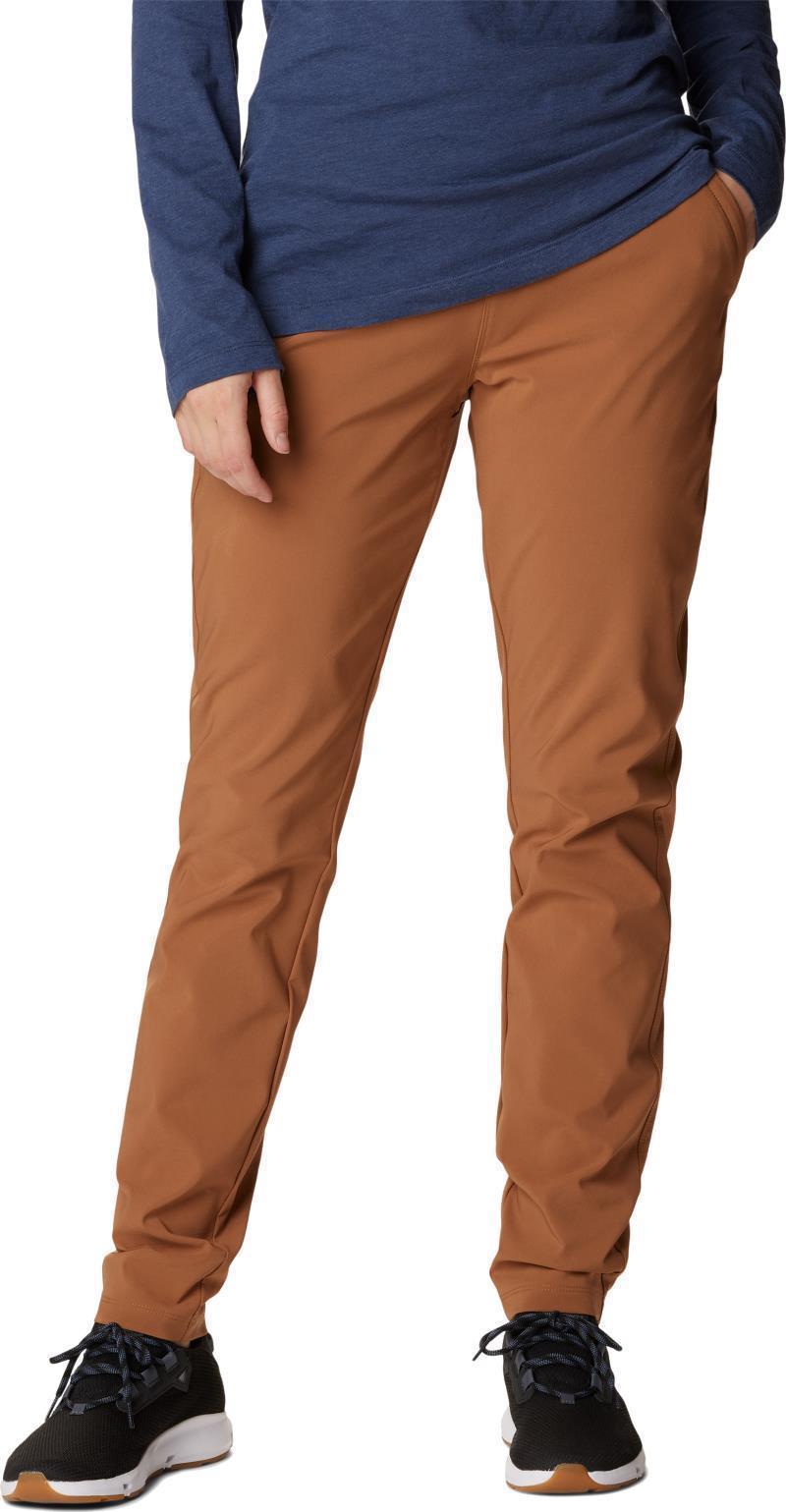 Anytime Slim Pull-On Pants, Reg - Womens - Camel Brown 1