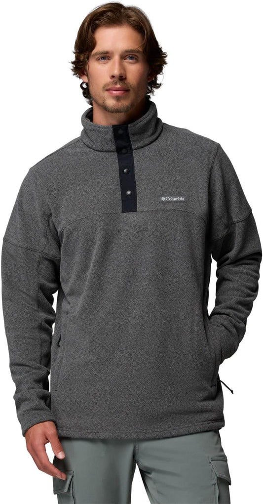 Basin Trail II Half Snap Fleece - Mens - black heather 1