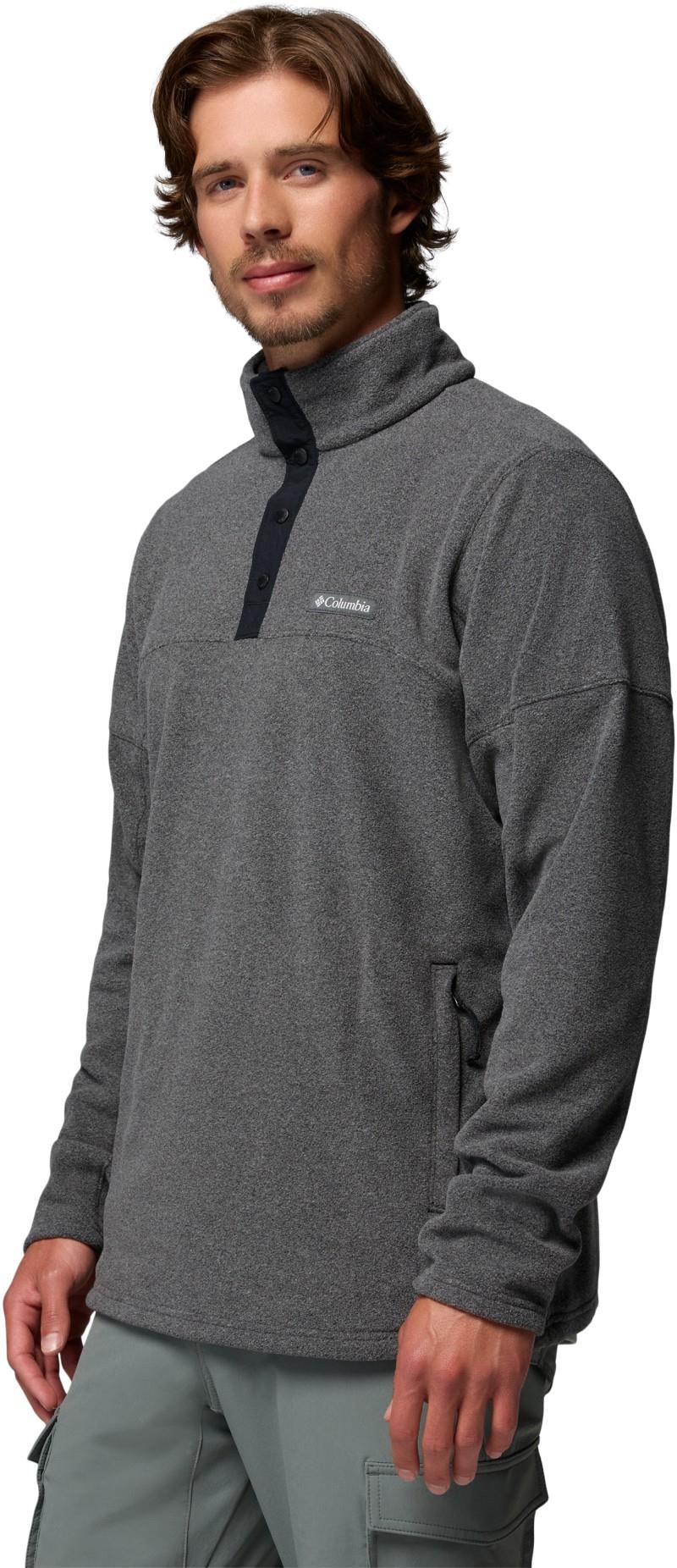 Basin Trail II Half Snap Fleece - Mens - black heather 1