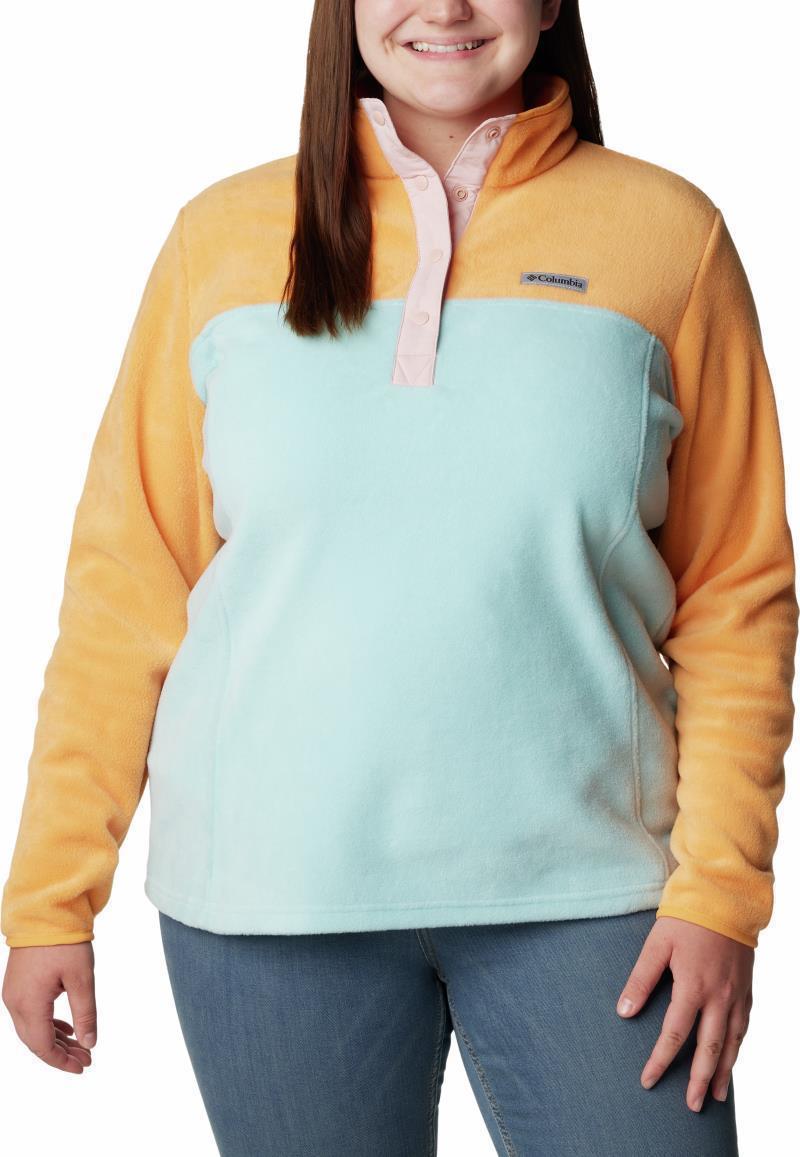 Benton Springs Half Snap Pullover, Extended - Womens - Aqua Haze / Sunset Peach / Dusty Pink 1