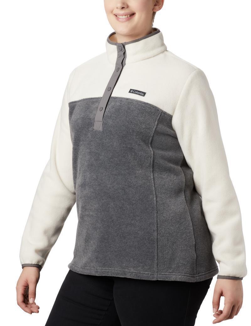 Benton Springs Half Snap Pullover, Extended - Womens - City Grey Heather / Chalk 3