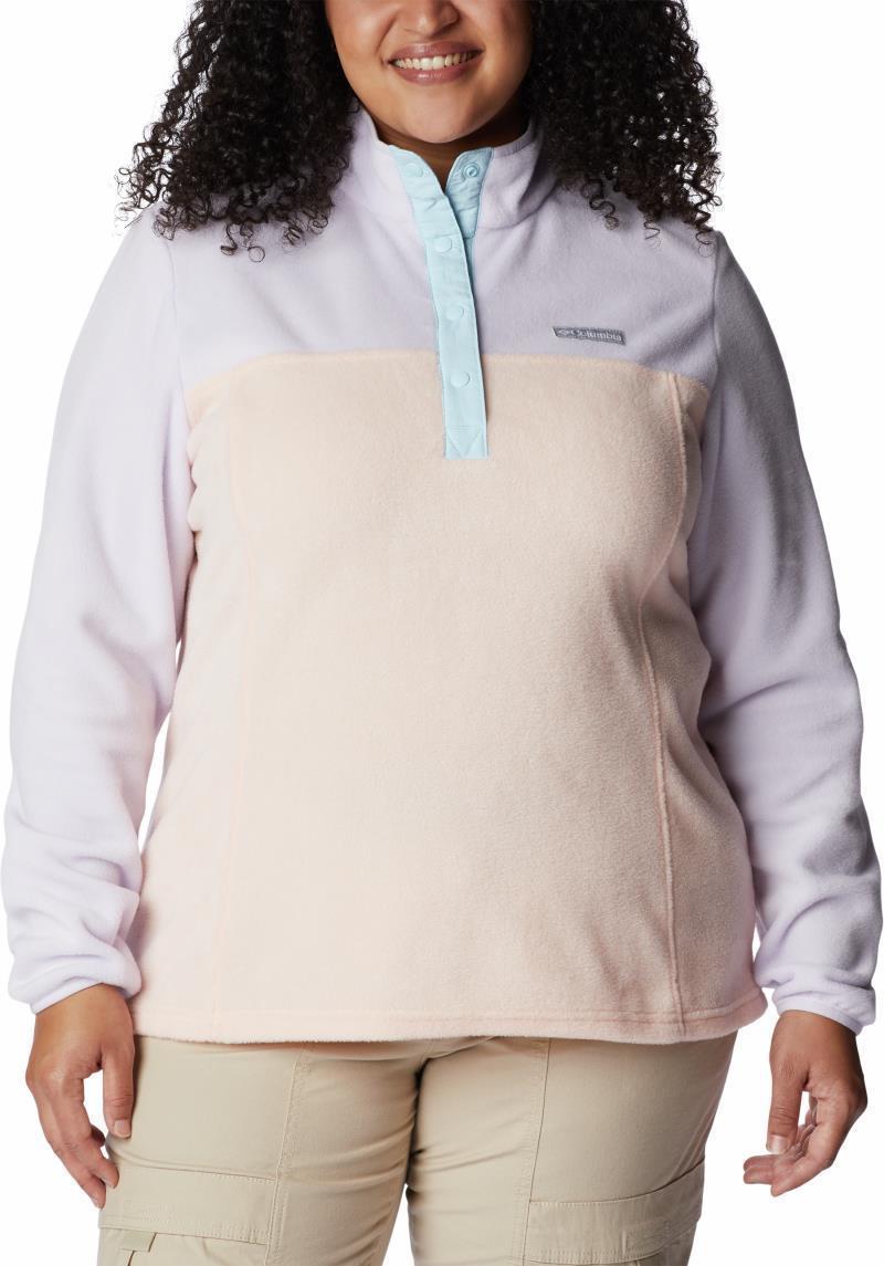 Benton Springs Half Snap Pullover, Extended - Womens - Peach Blossom / Purple Tint / Spring Blue 1