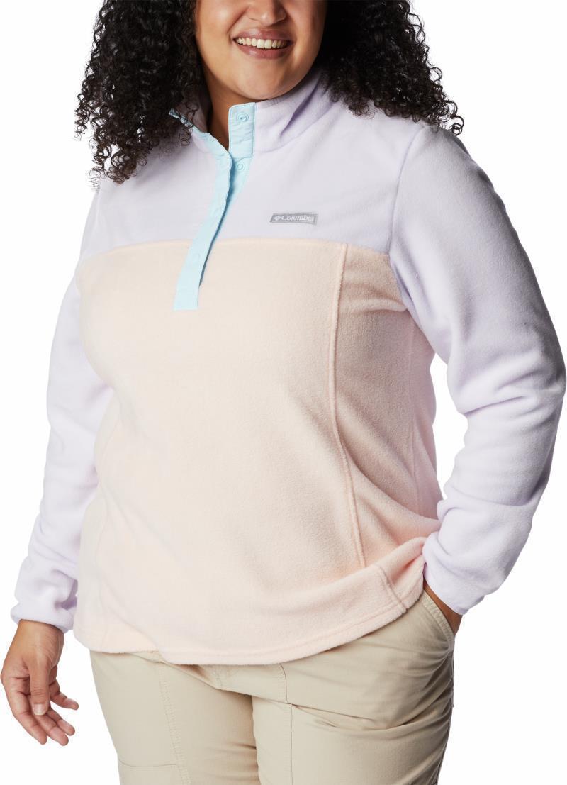 Benton Springs Half Snap Pullover, Extended - Womens - Peach Blossom / Purple Tint / Spring Blue 3