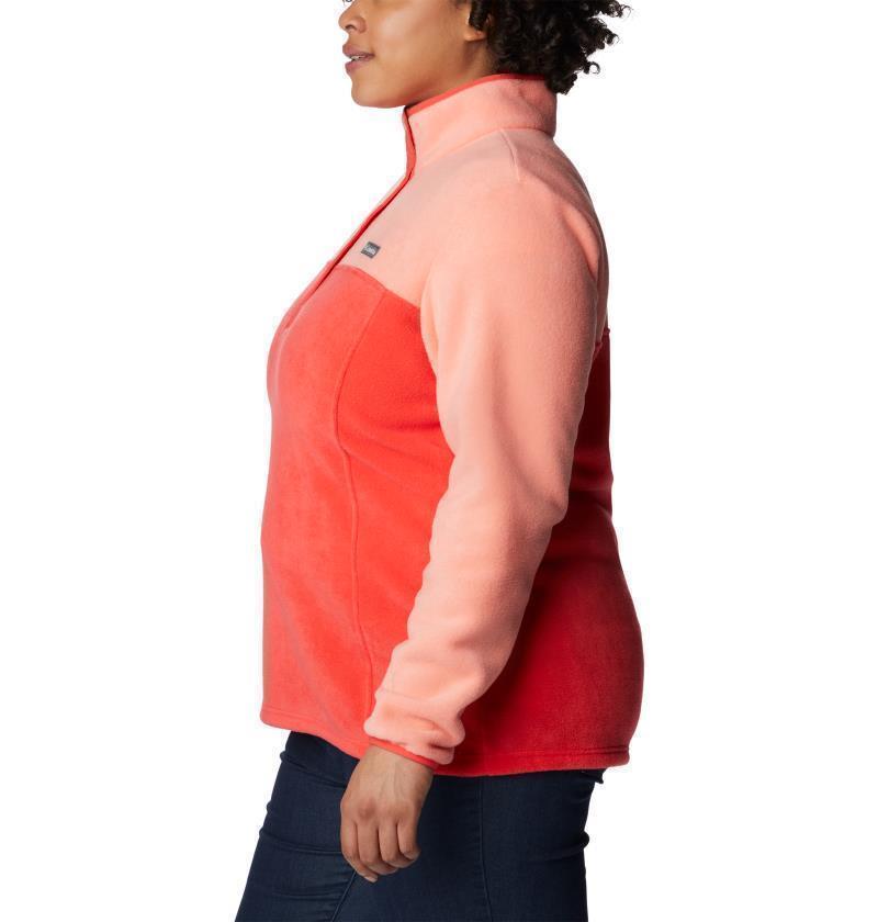 Benton Springs Half Snap Pullover, Extended - Womens - Red Hibiscus / Coral Reef 4