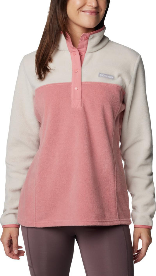 Benton Springs Half Snap Pullover II, Extended - Womens - Dark Stone / Pink Agave 1