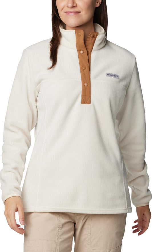 Benton Springs Half Snap Pullover II - Womens - Chalk / Camel Brown 1
