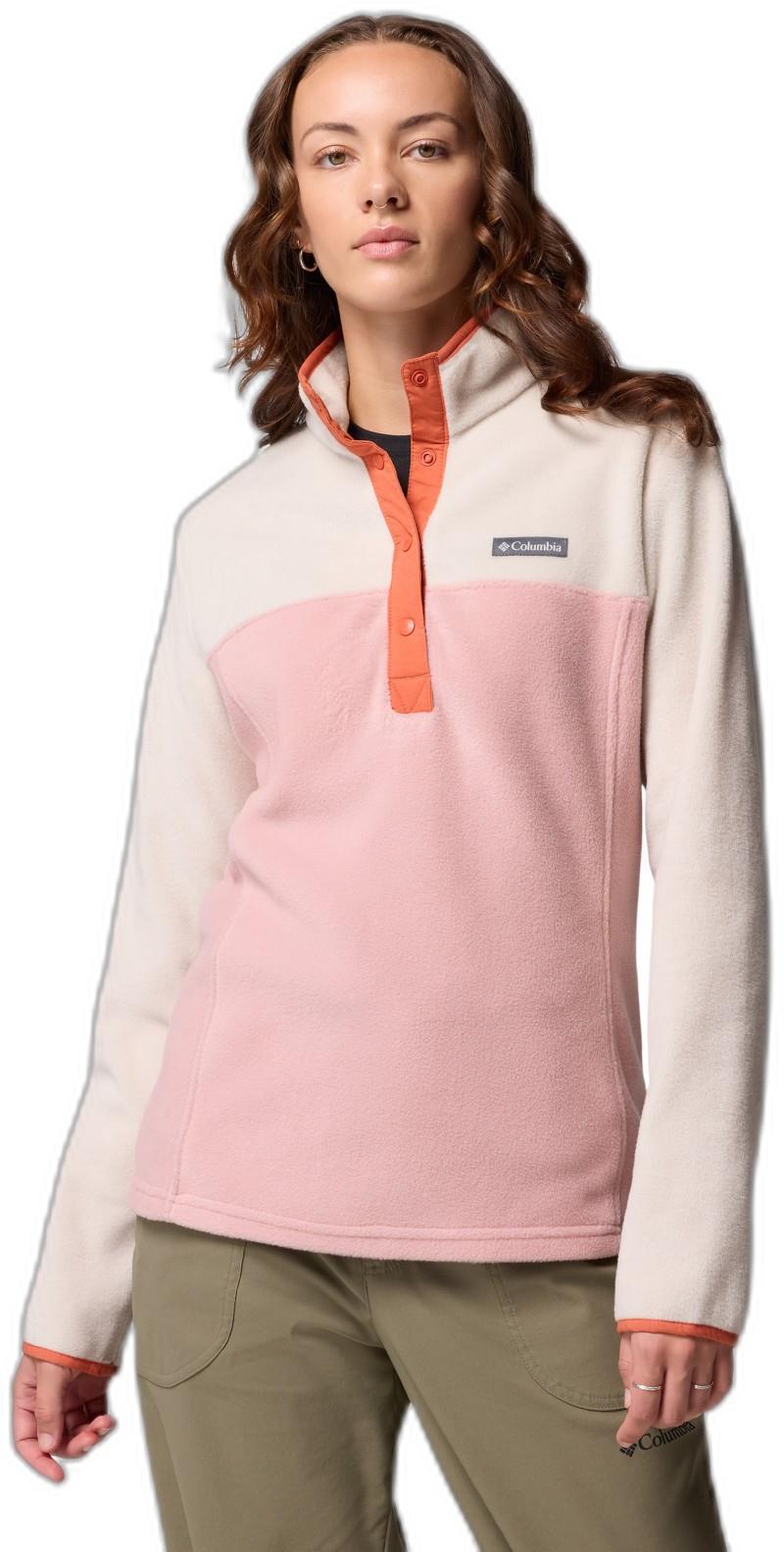 Benton Springs Half Snap Pullover II - Womens - eraser pink / dark stone / tuscan 1