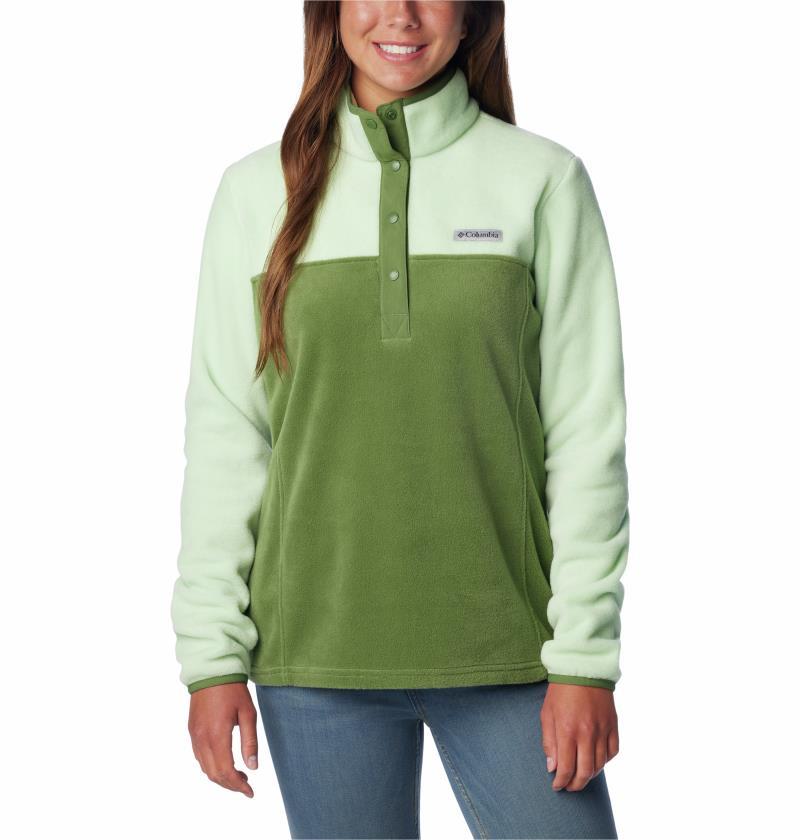 Benton Springs Half Snap Pullover - Womens - Canteen / Sage Leaf 1