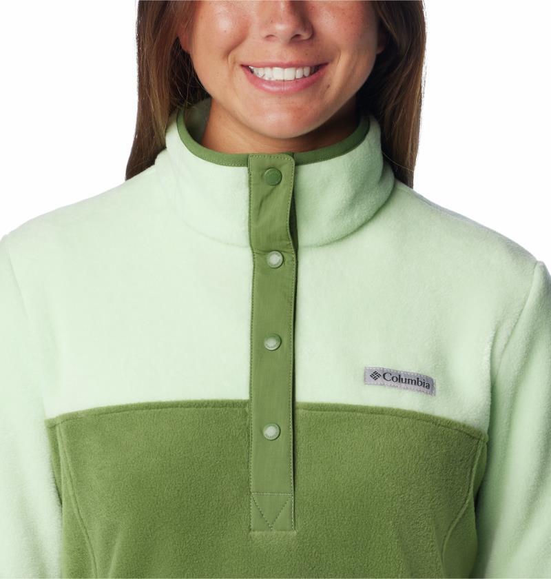Benton Springs Half Snap Pullover - Womens - Canteen / Sage Leaf 4