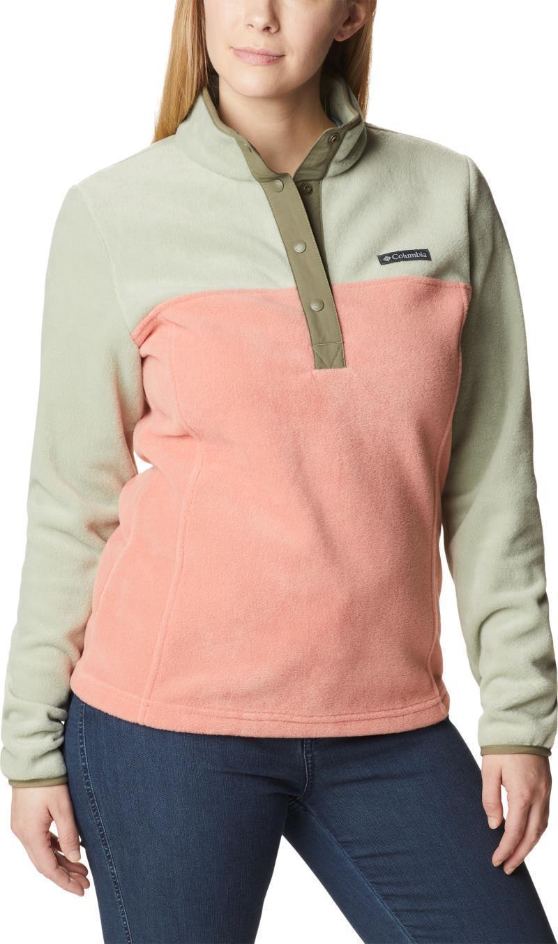 Benton Springs Half Snap Pullover - Womens - Faded Peach / Safari / Stone Green 4