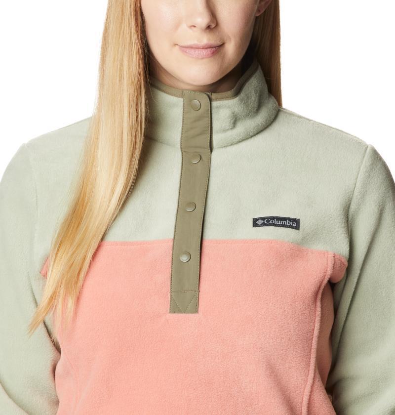 Benton Springs Half Snap Pullover - Womens - Faded Peach / Safari / Stone Green 5