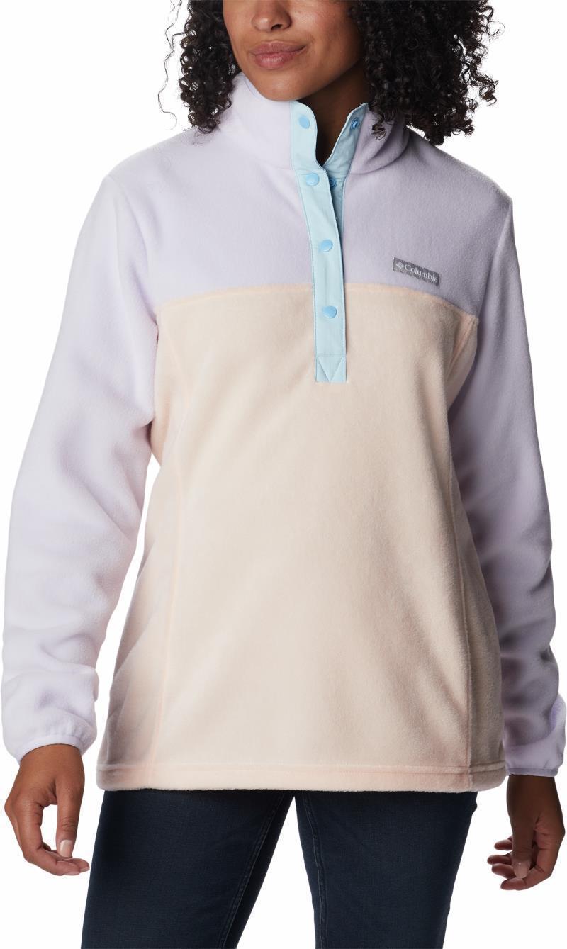 Benton Springs Half Snap Pullover - Womens - Peach Blossom / Purple Tint / Spring Blue 3
