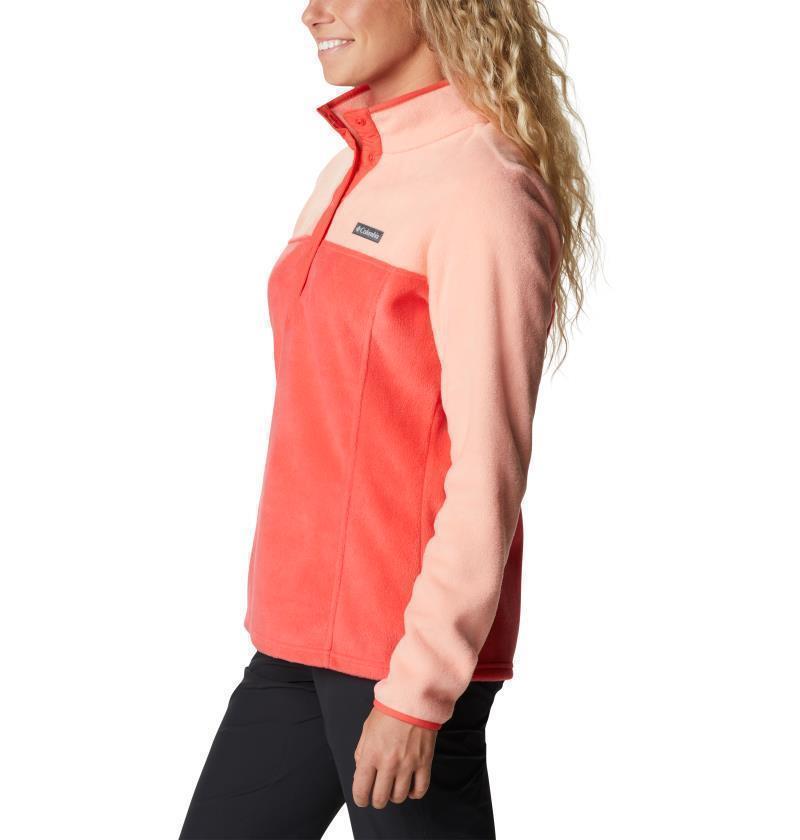 Benton Springs Half Snap Pullover - Womens - Red Hibiscus / Coral Reef 4