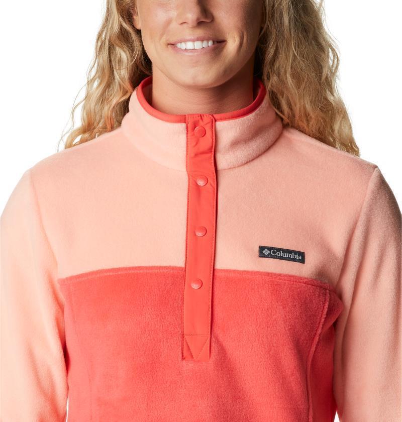 Benton Springs Half Snap Pullover - Womens - Red Hibiscus / Coral Reef 5