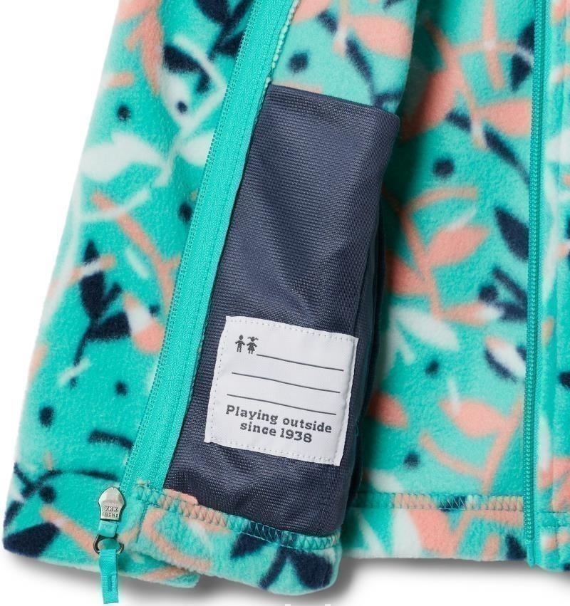 Benton Springs II Printed Fleece - Toddler Girls - electric turquoise scrap floral 1