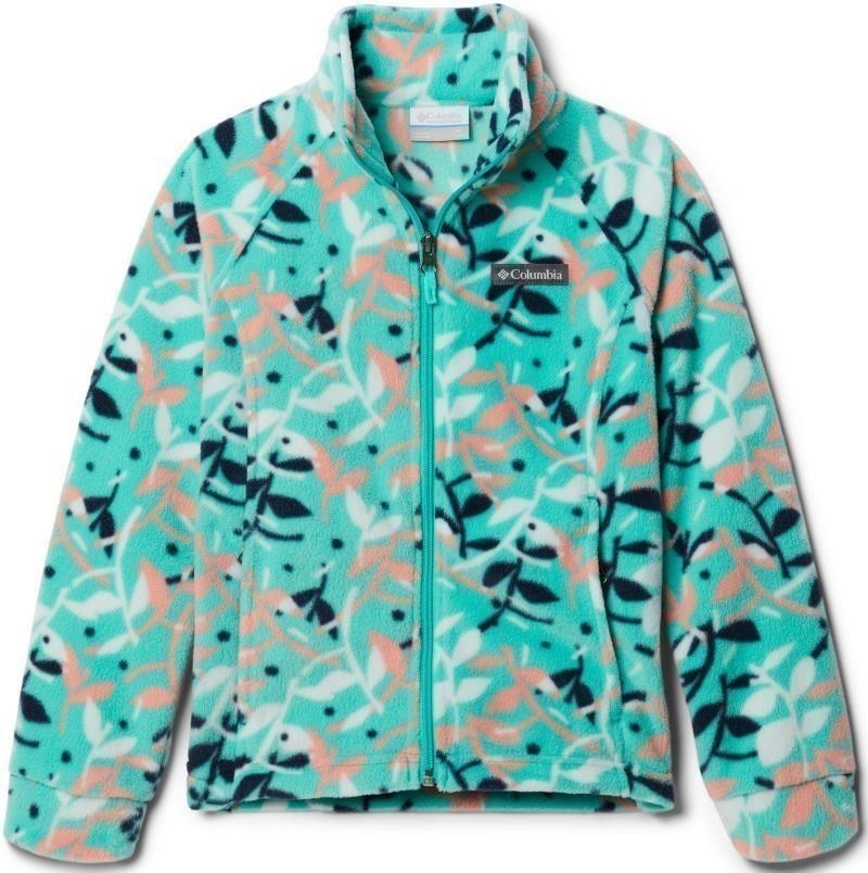 Benton Springs II Printed Fleece - Youth Girls - electric turquoise scrap floral 1