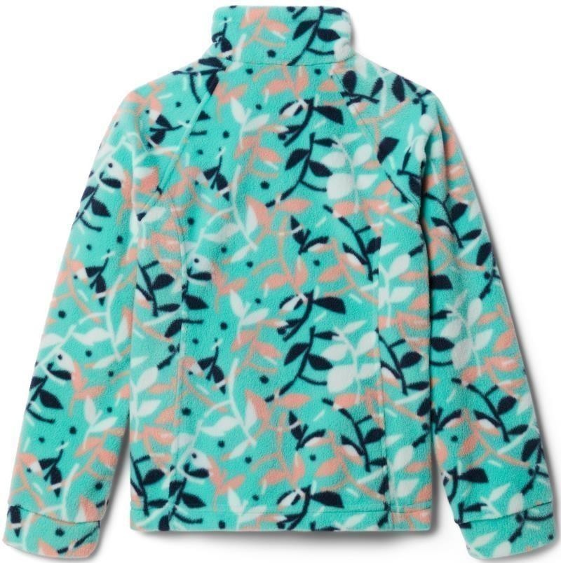 Benton Springs II Printed Fleece - Youth Girls - electric turquoise scrap floral 1
