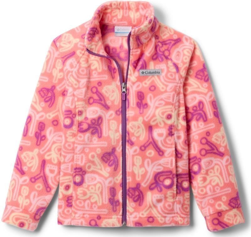 Benton Springs II Printed Fleece - Youth Girls - hot coral marker made 1