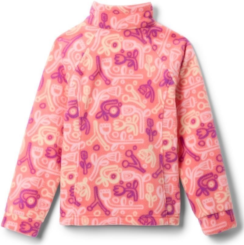 Benton Springs II Printed Fleece - Youth Girls - hot coral marker made 1