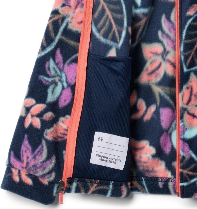 Benton Springs II Printed Fleece - Youth Girls - hot coral pasteled 1