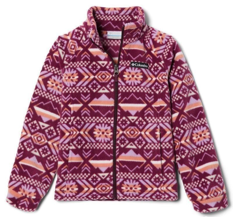 Benton Springs II Printed Fleece - Youth Girls - marionberry checkered peaks 1