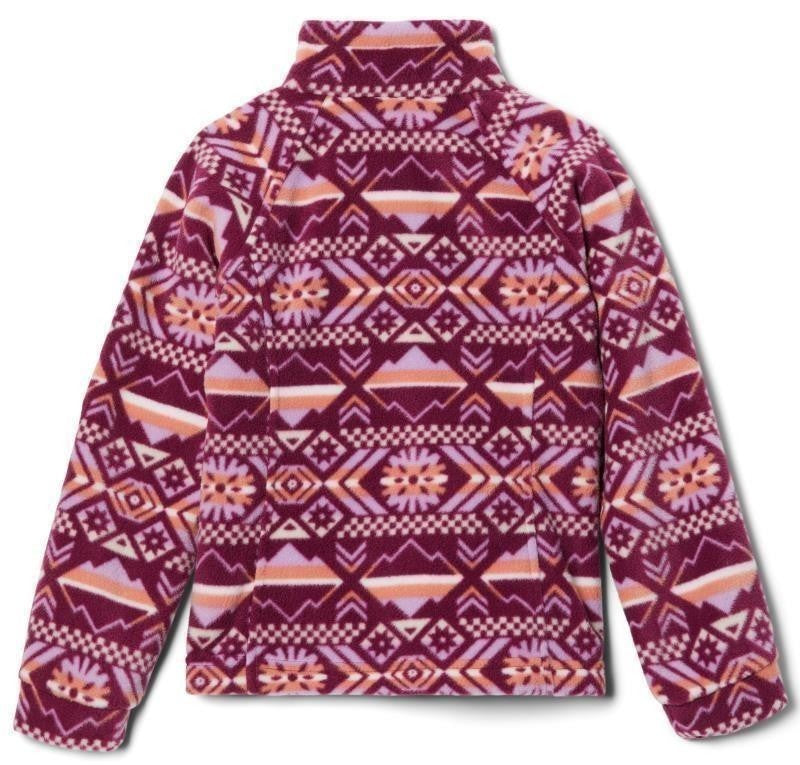 Benton Springs II Printed Fleece - Youth Girls - marionberry checkered peaks 1