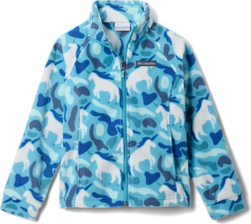Benton Springs II Printed Fleece - Youth Girls - vintage blue uniflauge 1