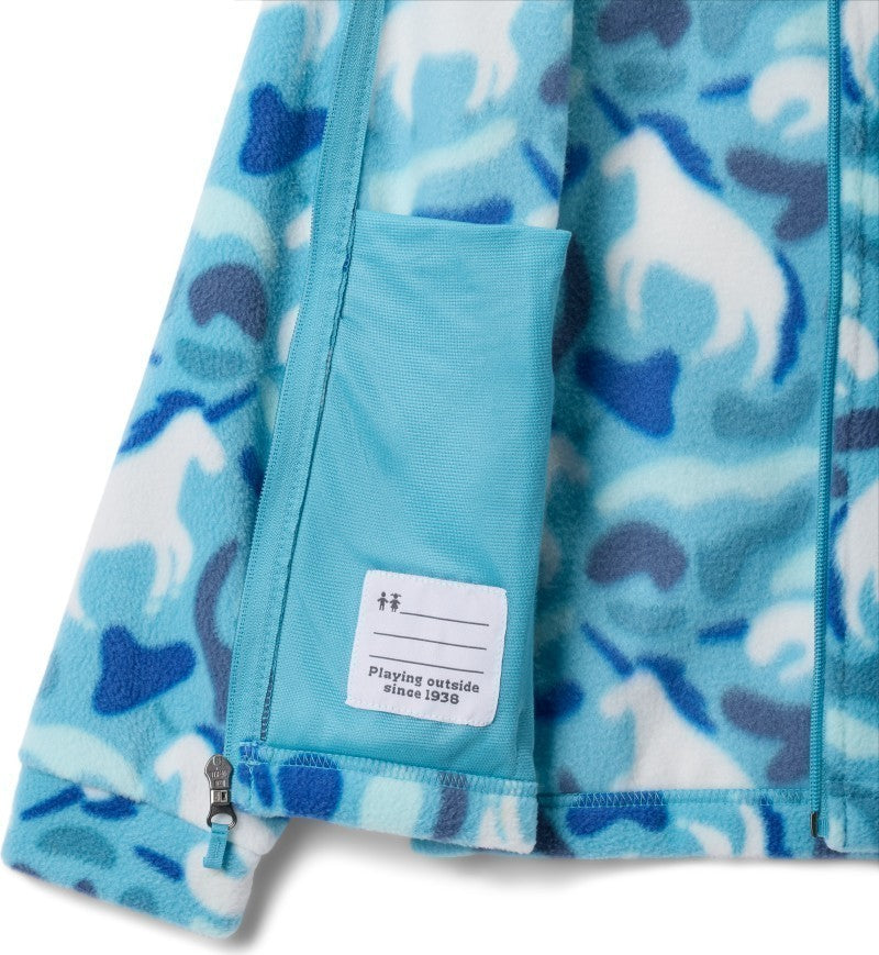 Benton Springs II Printed Fleece - Youth Girls - vintage blue uniflauge 1