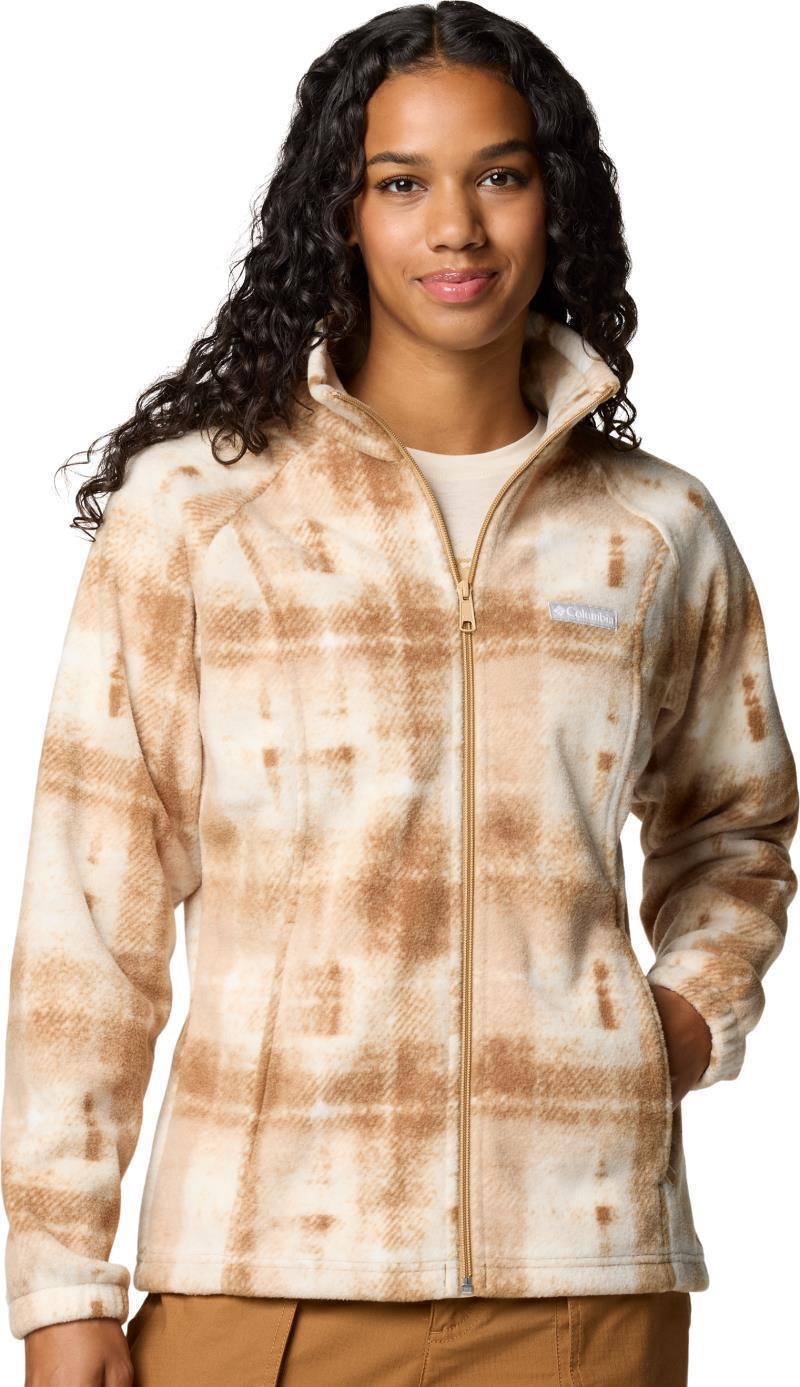 Benton Springs Printed Full Zip, Extended - Womens - Camel Brown Omblur 1