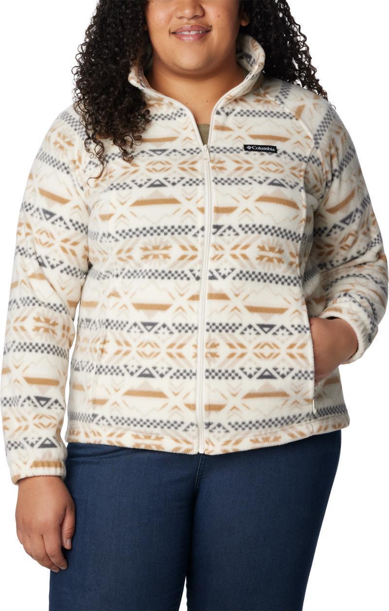 Benton Springs Printed Full Zip, Extended - Womens - Chalk Checkered Peaks 1