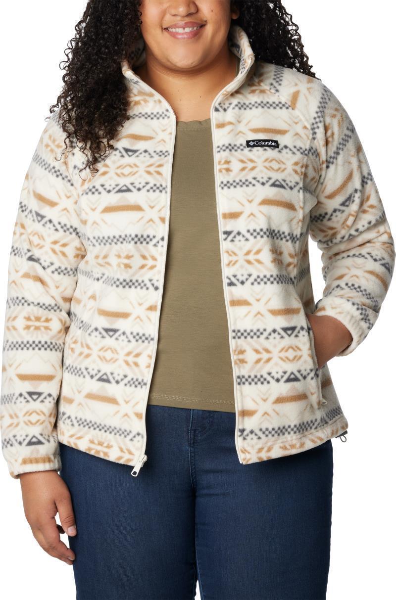 Benton Springs Printed Full Zip, Extended - Womens - Chalk Checkered Peaks 3