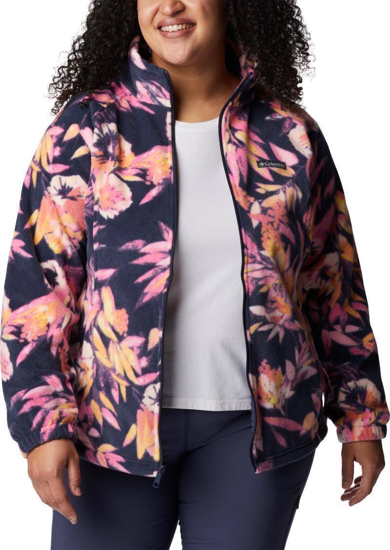 Benton Springs Printed Full Zip, Extended - Womens - Wild Geranium / Wisterian 3