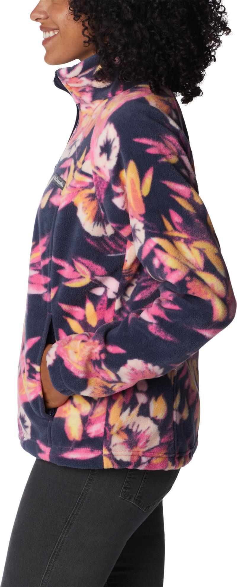 Benton Springs Printed Full Zip - Womens - Wild Geranium / Wisterian 3