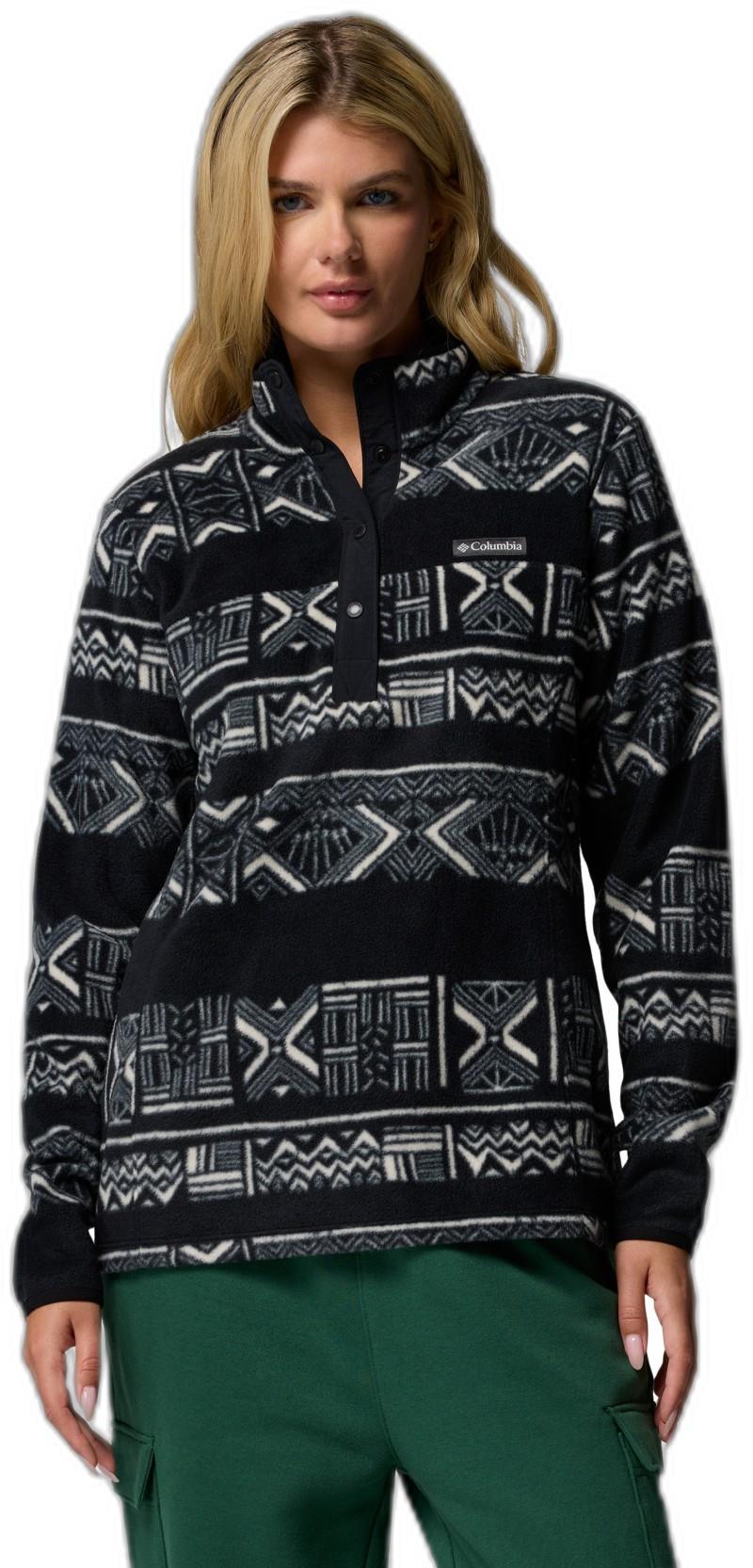 Benton Springs Printed Half-Snap - Womens - black deschutes days 1