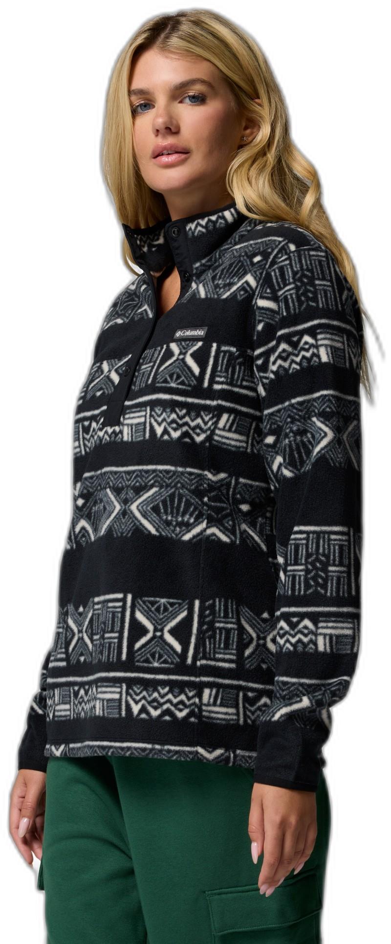 Benton Springs Printed Half-Snap - Womens - black deschutes days 1