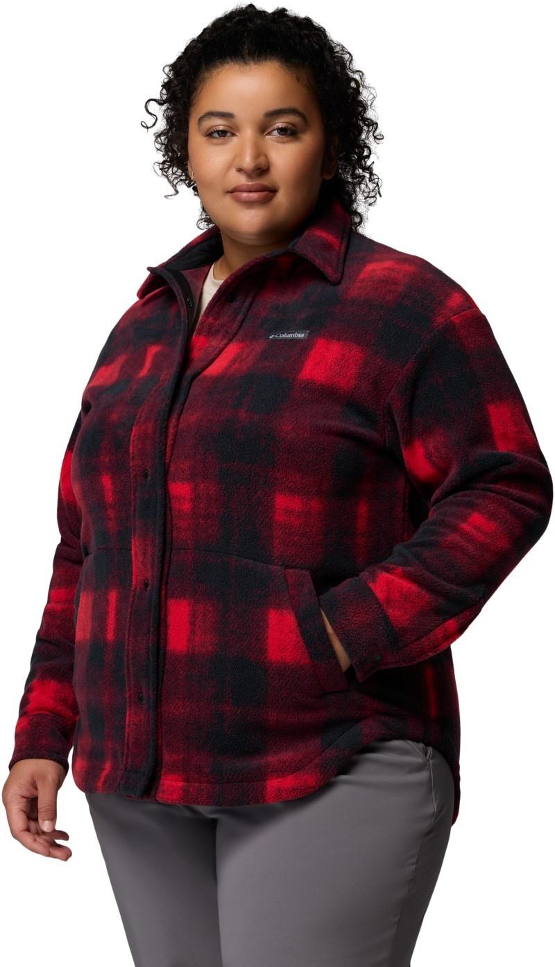 Benton Springs Shirt Jacket II, Extended - Womens - mountain red omblur tonal 1