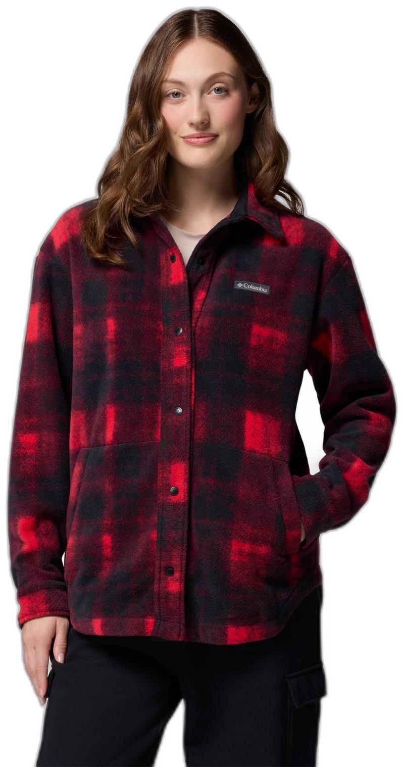 Benton Springs Shirt Jacket II - Womens - mountain red omblur tonal 1
