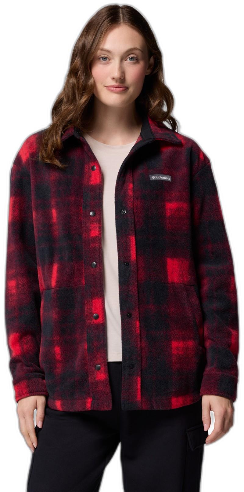 Benton Springs Shirt Jacket II - Womens - mountain red omblur tonal 1