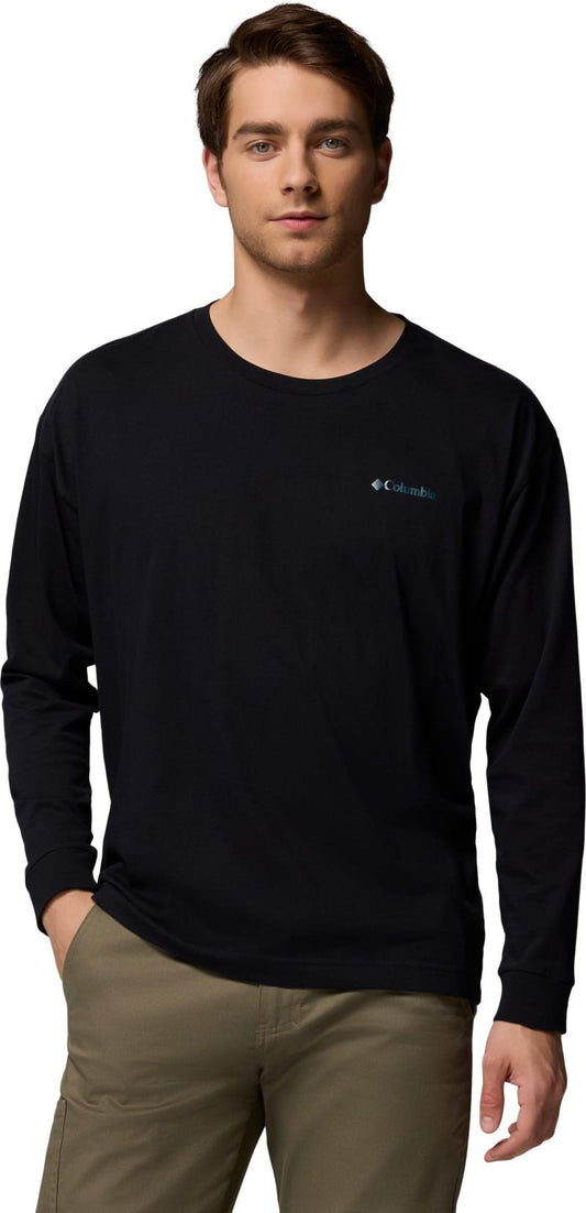 Black Butte LS Graphic Tee - Mens - black / trailmap 1