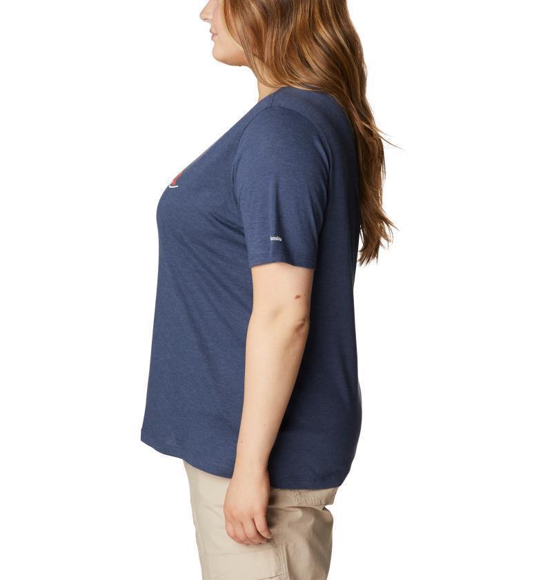 Bluebird Day Relaxed V-Neck, Extended - Womens - Nocturnal Heather / Lakeshore Flora 3