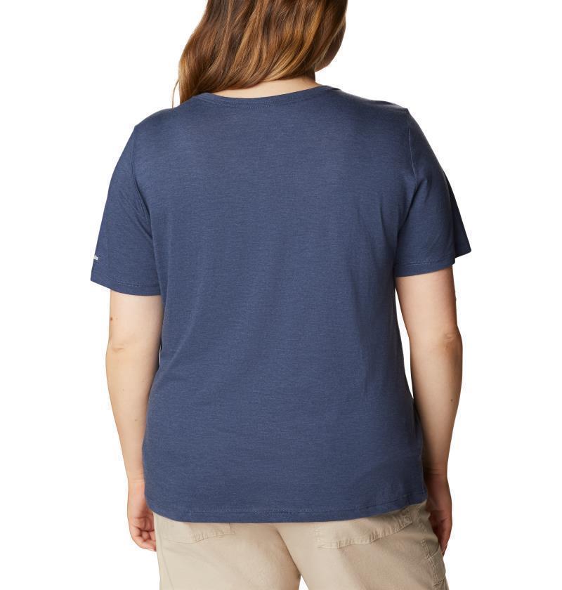 Bluebird Day Relaxed V-Neck, Extended - Womens - Nocturnal Heather / Lakeshore Flora 4