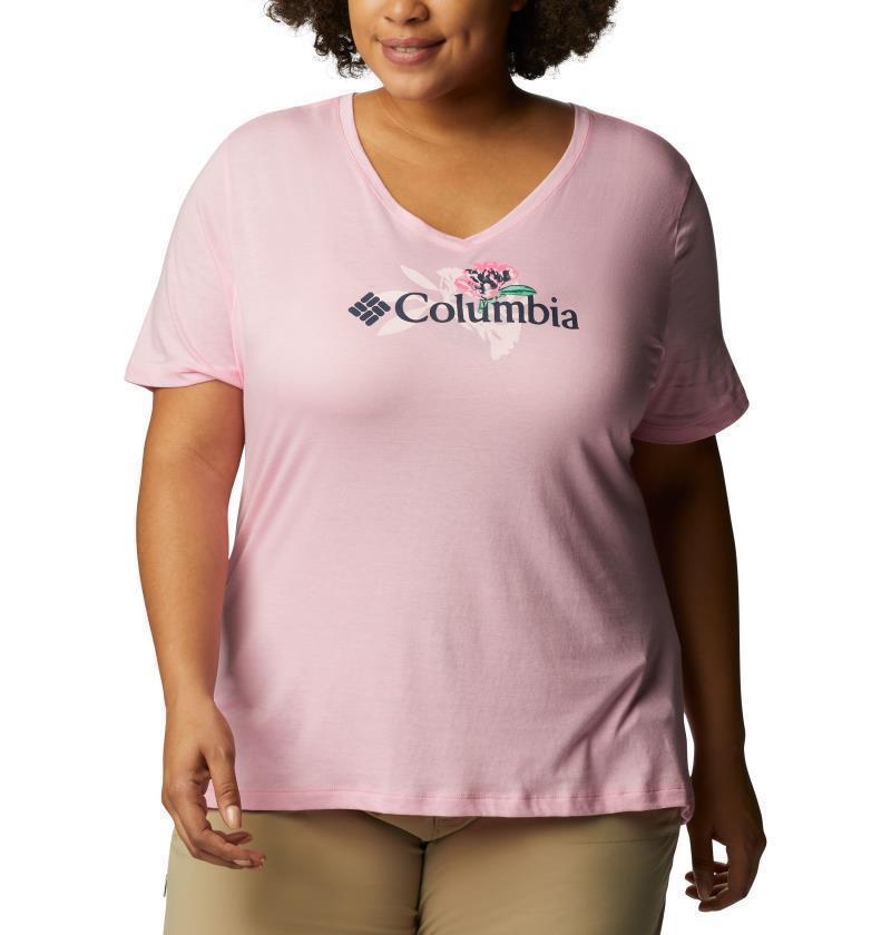 Bluebird Day Relaxed V-Neck, Extended - Womens - Purple Tint Heather / Jubilant Escape GRX 1