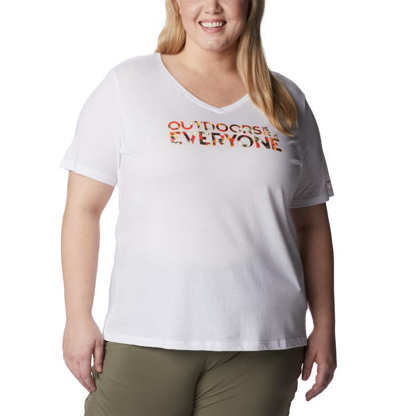 Bluebird Day Relaxed V-Neck, Extended - Womens - White / Be Outdoors 1