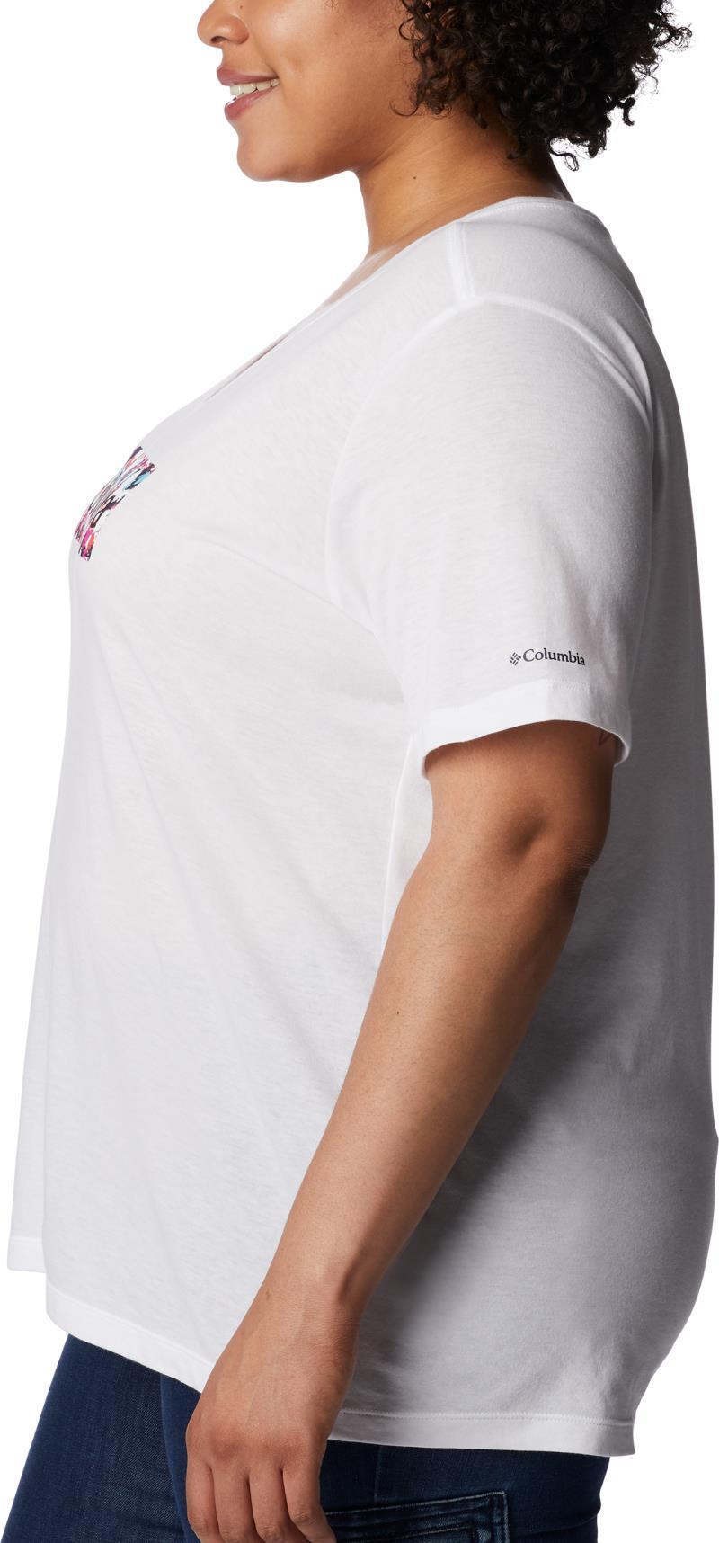 Bluebird Day Relaxed V-Neck, Extended - Womens - White / Typhoon Blooms Framed 2