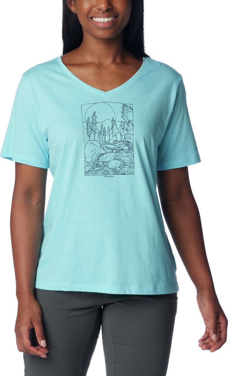 Bluebird Day Relaxed V-Neck - Womens - Aquamarine Heather / Rocky Road 1